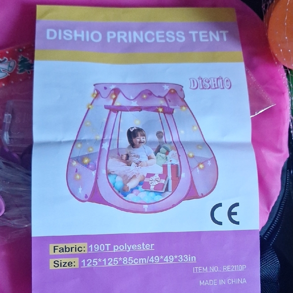 Pink Starry Play Tent with Balls - Picture 4 of 4